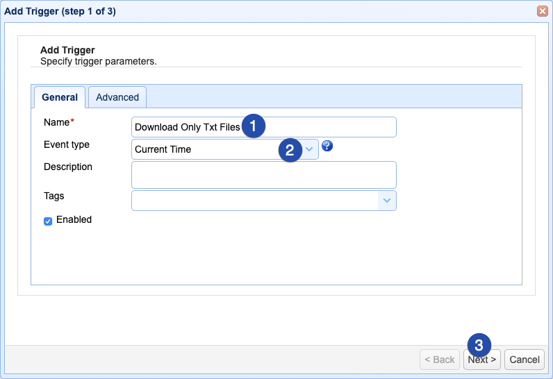 Scheduling an Automated File Transfer for Files Matching a Regex